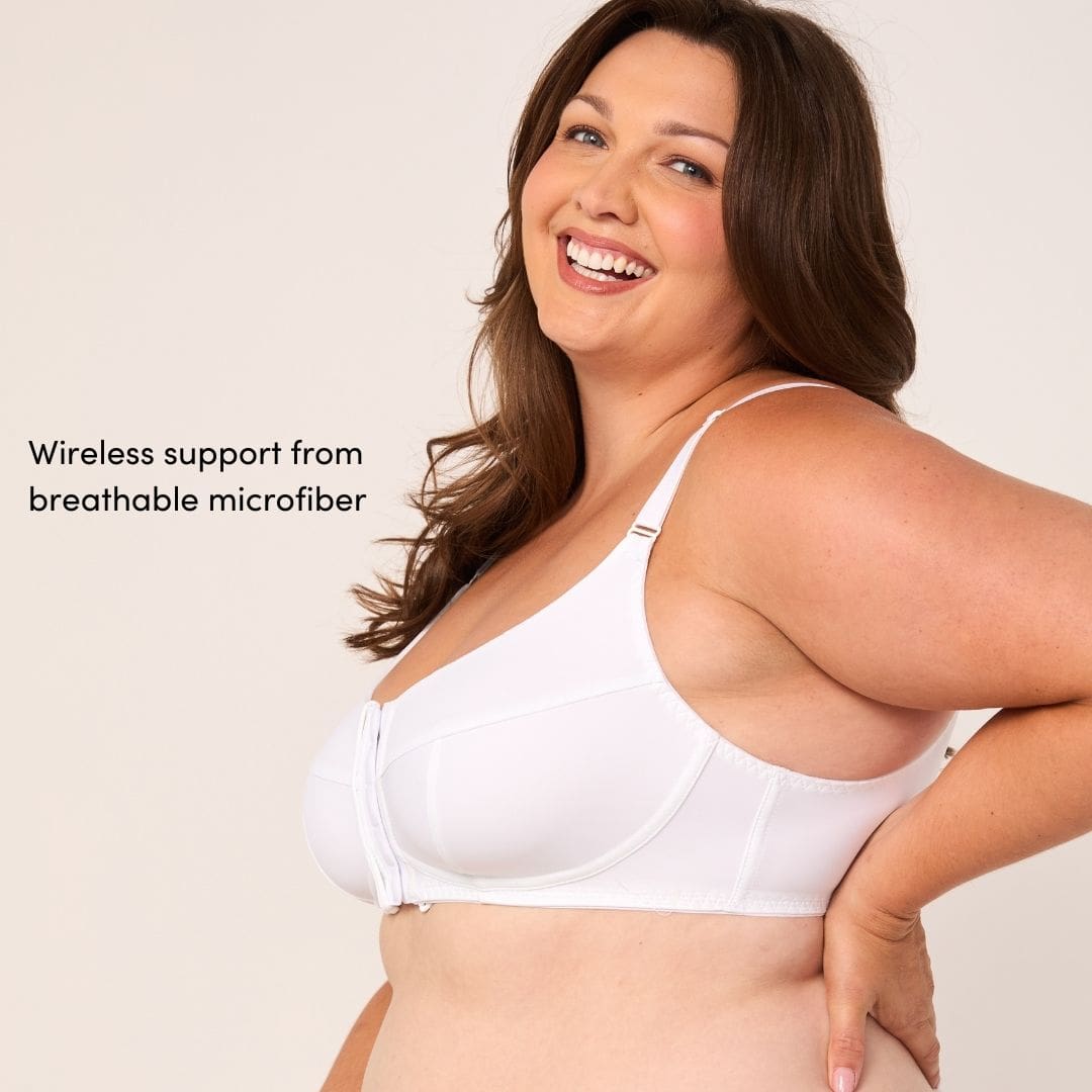 easy-on front closure bra liberare - white - black
