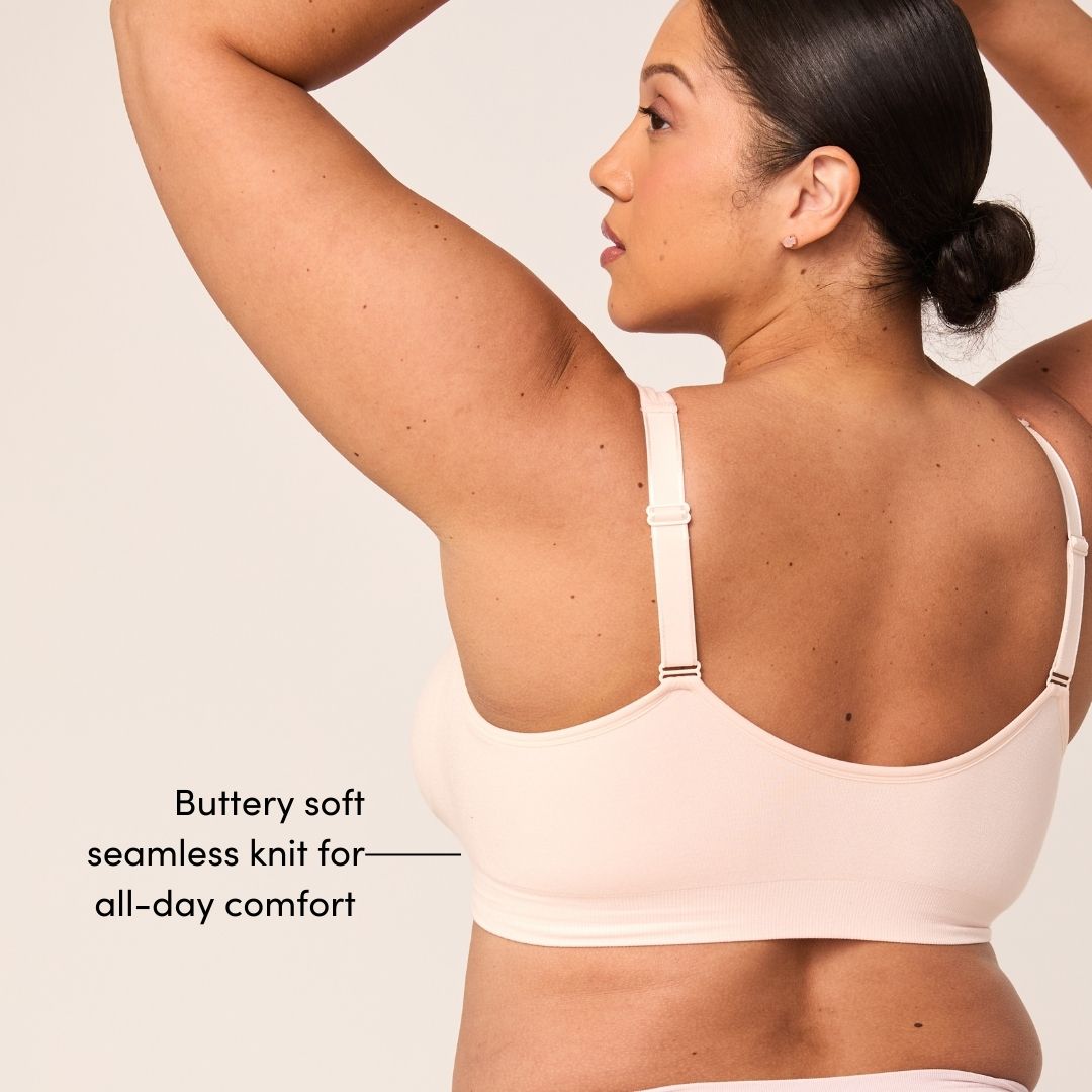 Comfort sculpt seamless front-closure wireless adaptive bra with soft fabric