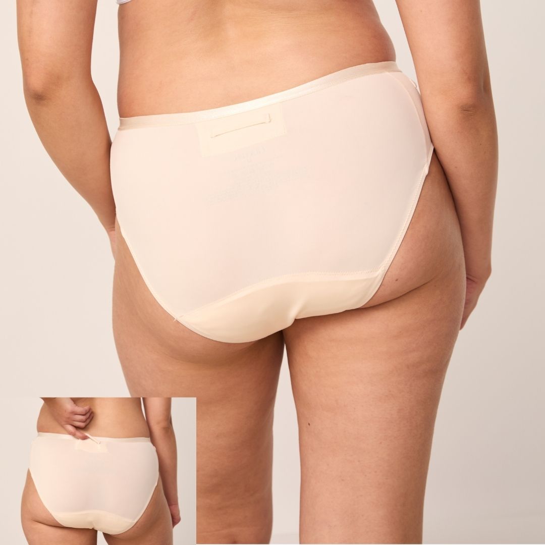 Bladder leak-proof briefs for incontinence and easy-on dressing