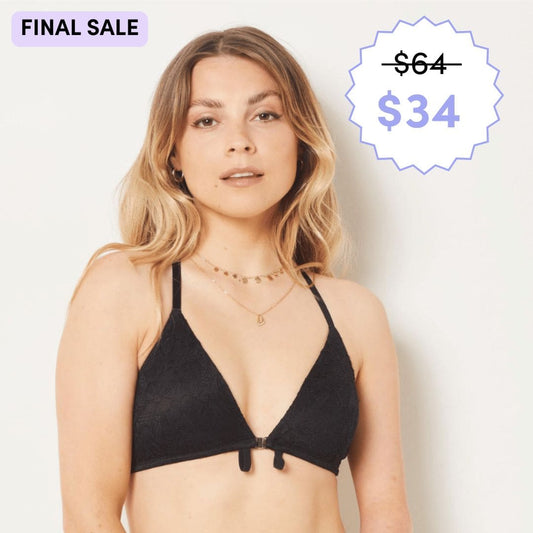 The Convertible Plunge Bralette in Black (Front - Close Bra) - Liberare