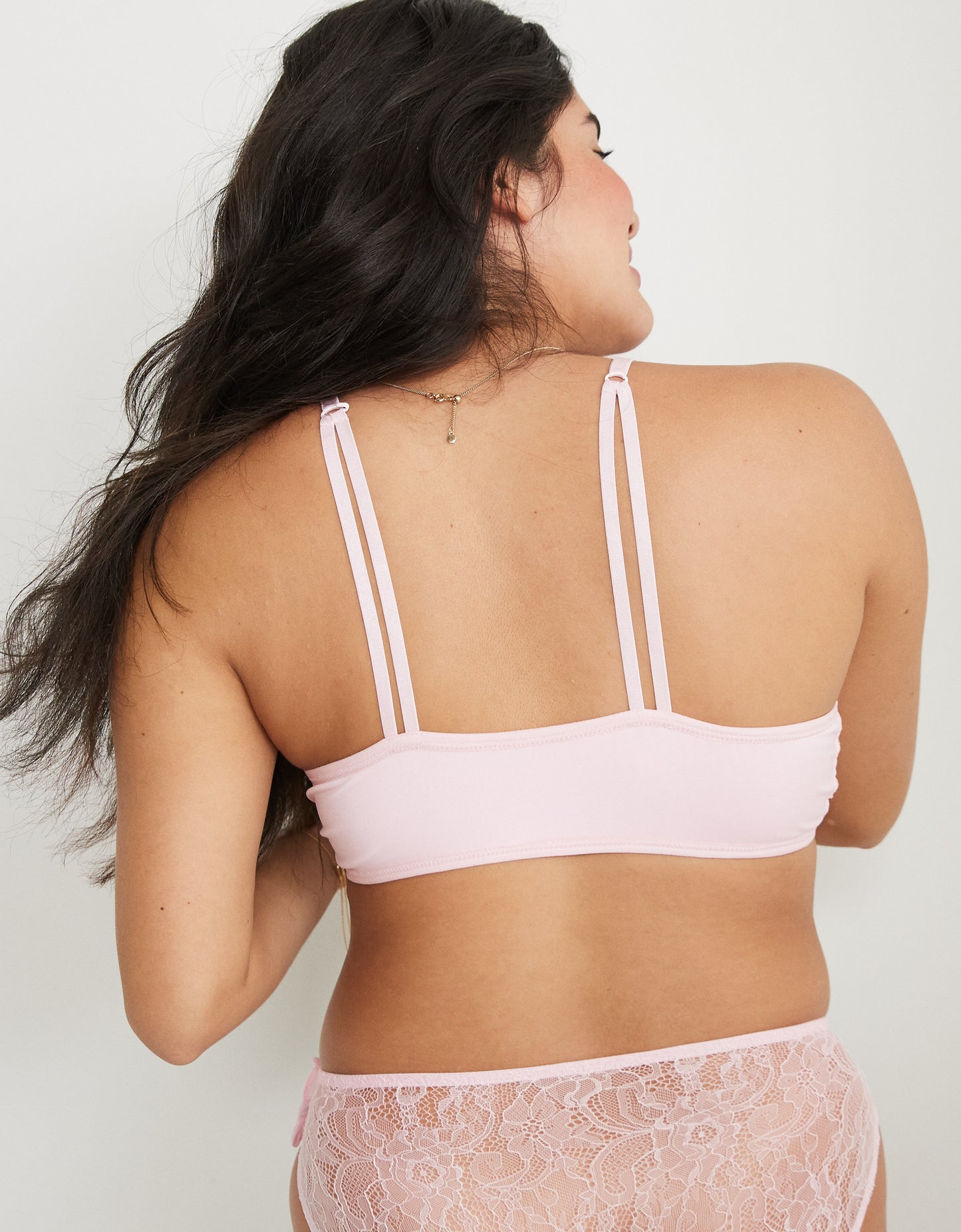 The Convertible Plunge Bralette in Blush (Front-Close Bra)